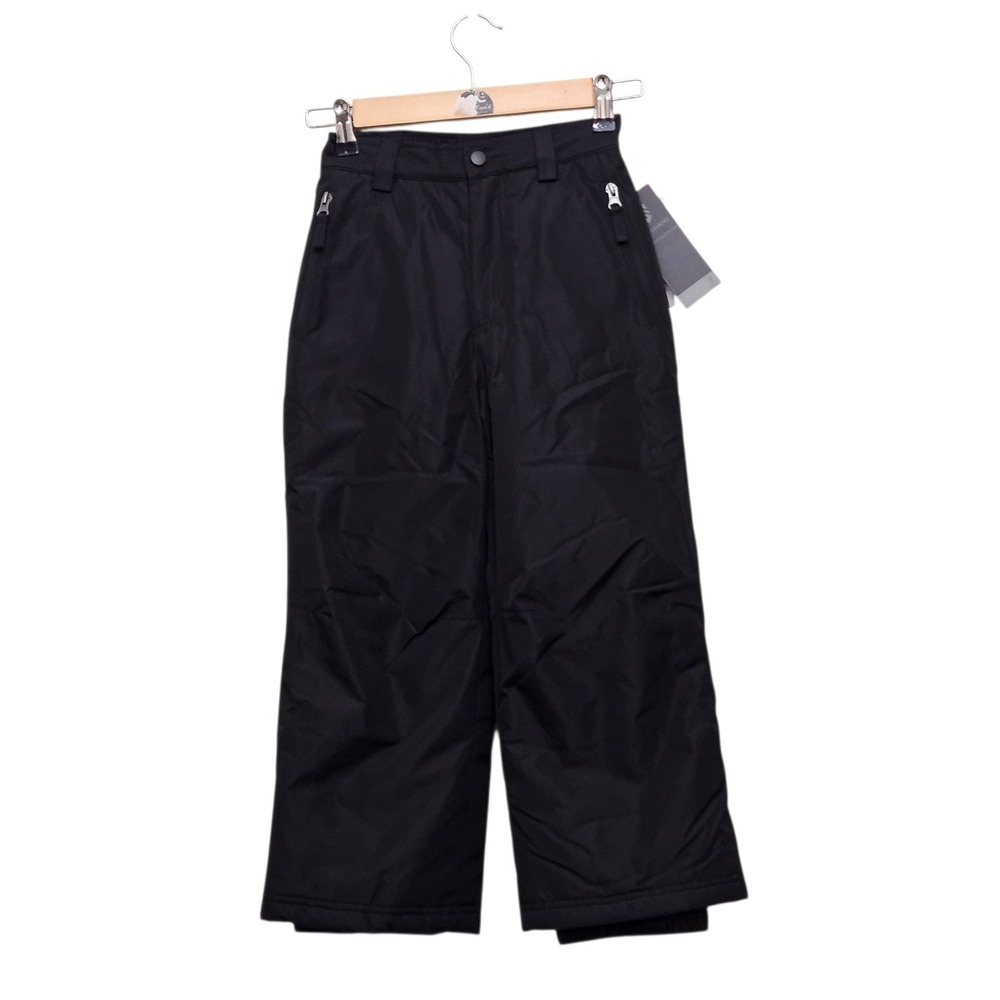 Free Country Snow Pants Kids S 6/7 Black Insulated Water Resistant Winter Ski